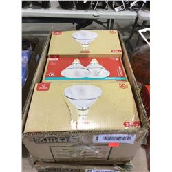 Case lot of 3 boxes 50w light bulbs