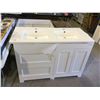 Image 1 : White 42 inch bathroom vanity cabinet with double sink