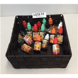BIN OF FULL VAPE JUICE BOTTLES