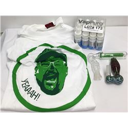 VAP PURO E-LIQUIDS X12 & YEAAAH! T/SHIRT AND 2 MINI BONGS