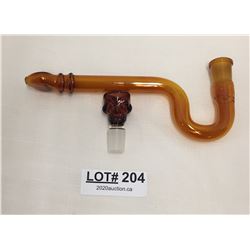 AMBER GLASS PIPE AND BOWL