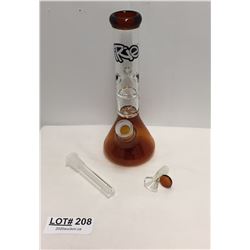 IRIE AMBER GLASS BONG WITH DOWNSTEM AND BOWL