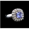14KT White Gold 1.52 ctw Tanzanite and Diamond Ring