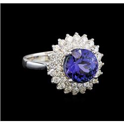 14KT White Gold 4.51 ctw Tanzanite and Diamond Ring