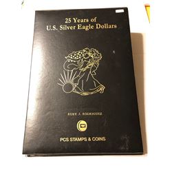 25 Years of US Silver Eagles Binder with Sheets Like New