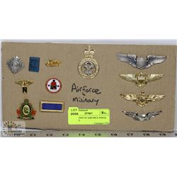 COLLECTION OF AIRFORCE WINGS AND PINS.