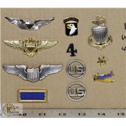 COLLECTION OF MILITARY AND AIRFORCE WINGS & PINS.