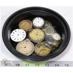 ESTATE LOT OF POCKET WATCHES AND PARTS.