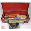 Image 1 : RED TOOL BOX WITH PLANER AND MORE.