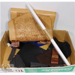 FLAT OF ASSORTED LEATHER