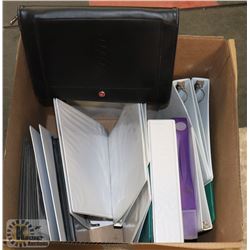 LARGE BOX OF ASSORTED BINDERS