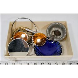 ESTATE FLAT OF ROSE GLASSES, COBALT CLAMSHELL,