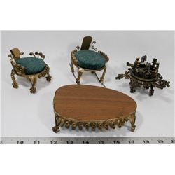 FLAT OF VINTAGE HANDCRAFTED TIN FOLK ART JEWELRY