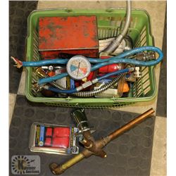 BASKET OF PLUMBING ITEMS AND MORE