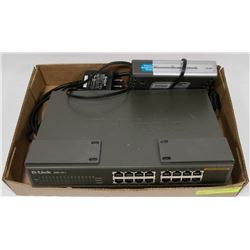 2 DLINK ROUTERS (16 PORTS & 5 PORTS)