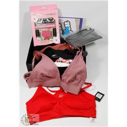 BOX OF MISC NEW WOMEN'S ITEMS