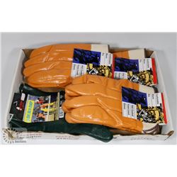 4 NEW PAIR OF PVC COATED LINED GLOVES
