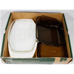 FLAT OF PYREX BAKING DISHES
