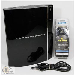 SONY PLAYSTATION 3 WITH POWER CABLE AND NEW HDMI