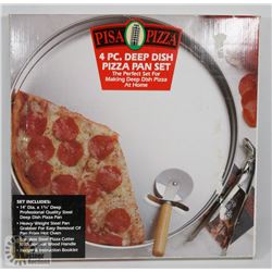 PISA PIZZA 4PC DEEP DISH PIZZA PAN SET