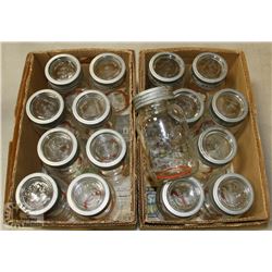 2 BOXES OF LARGE MASON JARS - QUANTITY 16