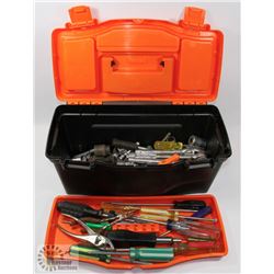 TOOL BOX FULL OF SOCKETS & SCREW DRIVERS.