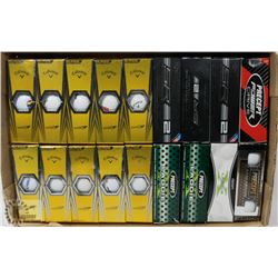 FLAT OF ASSORTED RECLAIMED GOLF BALLS.