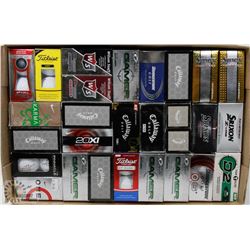 FLAT OF ASSORTED RECLAIMED GOLF BALLS.