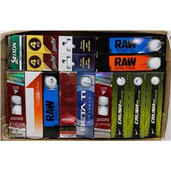 FLAT OF ASSORTED RECLAIMED GOLF BALLS.