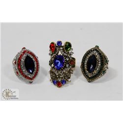 LOT OF 3 GYPSY RINGS