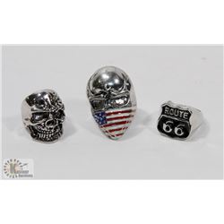 LOT OF 3 BIKERS RINGS