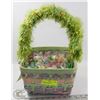 Image 1 : EASTER BASKET FULL OF DECORATIVE EGGS