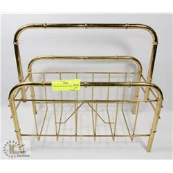 VINTAGE BRASS MAGAZINE RACK