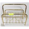 Image 1 : VINTAGE BRASS MAGAZINE RACK