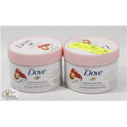 LOT OF 2 DOVE EXFOLIATING BODY POLISH.