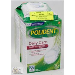 LOT OF 4 POLIDENT DAILY CLEANSER WITH DENTURE