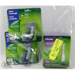 BAG OF 3 ASSORTED NICORETTE PRODUCTS
