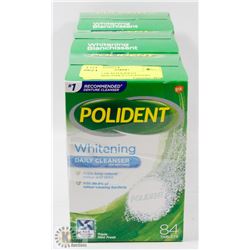3 PACKS OF 84 POLIDENT WHITENING DAILY CLEANSERS.