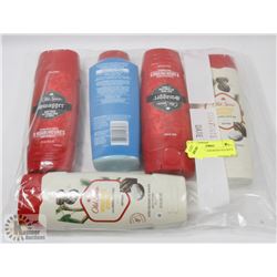 5 BOTTLES OF ASSORTED OLD SPICE BODY WASH.
