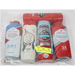 5 BOTTLES OF ASSORTED OLD SPICE BODY WASH.