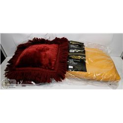 PAIR OF SHOWHOME PILLOWS SOLD WITH BLANKET