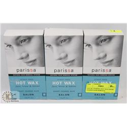 LOT OF 3 PARISSA HOT WAX SHORT COARSE HAIR REMOVAL
