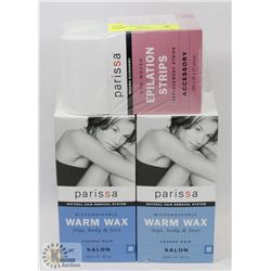 LOT OF 2 PARISSA MICROWAVABLE WARM WAX WITH NON
