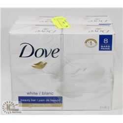 16 BARS OF DOVE WHITE BEAUTY SOAP.