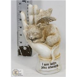 NEW MEMORIAL CAT IN HAND "I AM WITH YOU