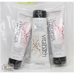 LOT OF 3 MIXED VITABATH BODY CREAM
