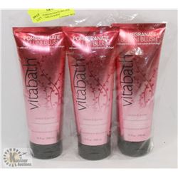 LOT OF 3 POMEGRANATE BELLINI BLUSH VITABATH BODY