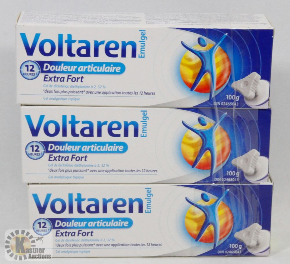 LOT OF 3 100G TUBES VOLTAREN EXTRA STRENGTH