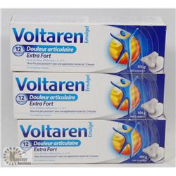LOT OF 3 100G TUBES VOLTAREN EXTRA STRENGTH