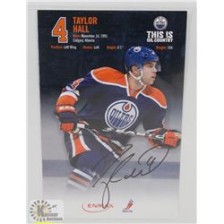 5X9 OILERS AUTOGRAPHED TAYLOR HALL